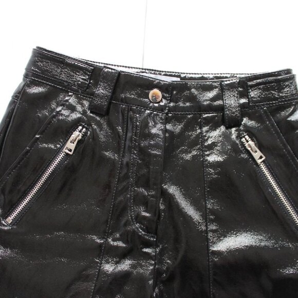 NEW Topshop Women's Black Lily Straight Leg Faux  Leather Size 2 Medium Pants - Picture 4 of 12